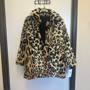 Kensie Leopard Faux Fur reversible Jacket